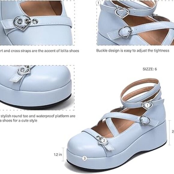 BYOMIGY Blue Mary Janes, size 5 - Picture 8 of 8